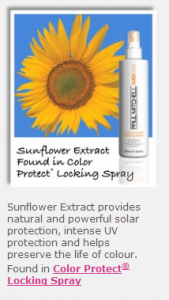 Sunflower Extract in Color Protect locking spray